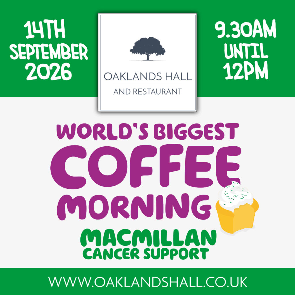 Join Us for the Macmillan Coffee Morning at Oaklands Hall